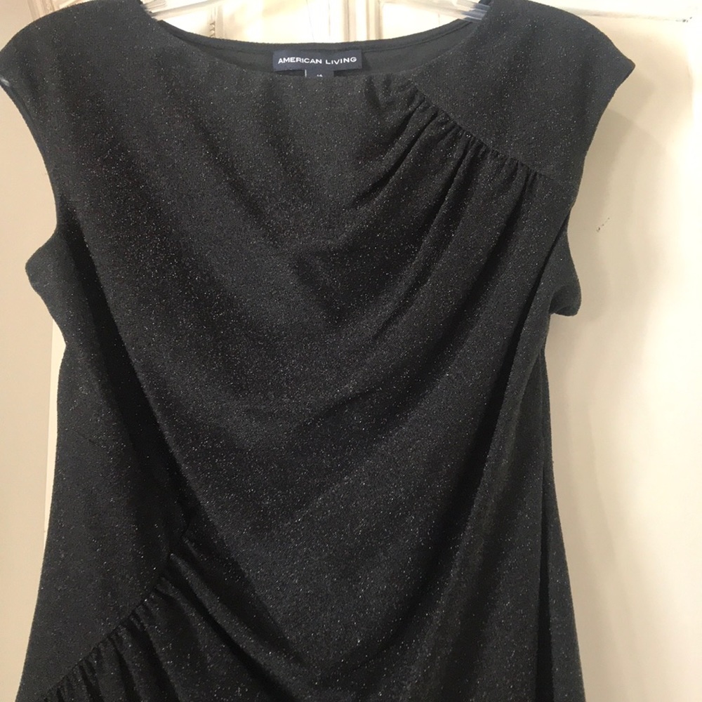 Black sparkling dress.